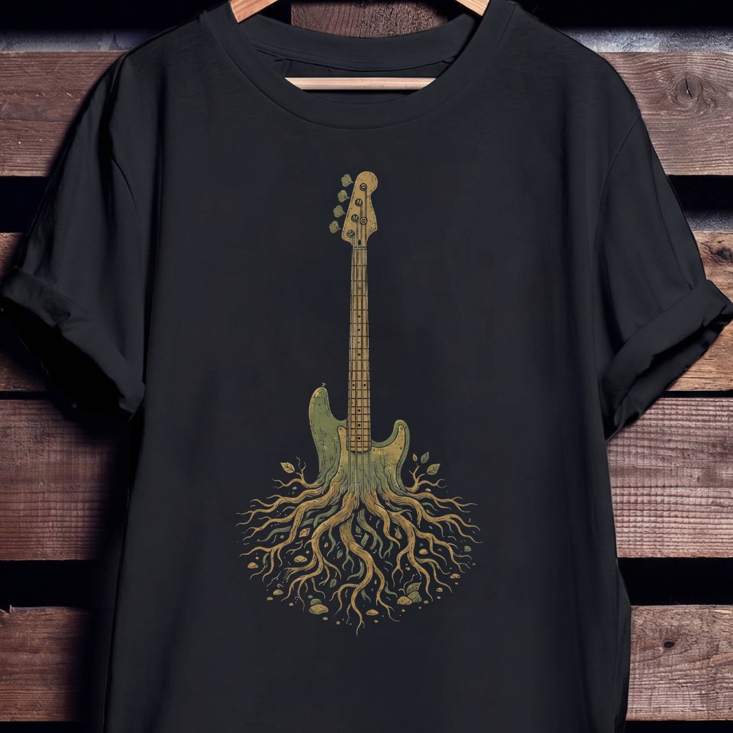 Rooted Bass Guitar Nature Tee - Unisex Standard T-Shirt