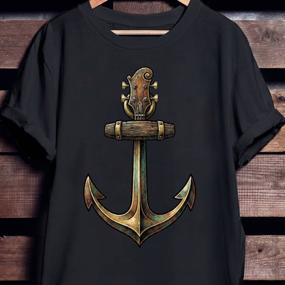Rustic Anchor Bass Guitar Tee - Unisex Standard T-Shirt
