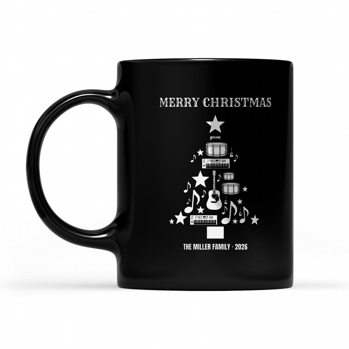 Musician Christmas Tree – Made of Your Instruments - matching black mug