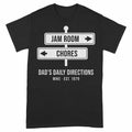 Jam Room This Way, Chores That Way Personalized Dad Shirt - Black Unisex Standard T-Shirt, front