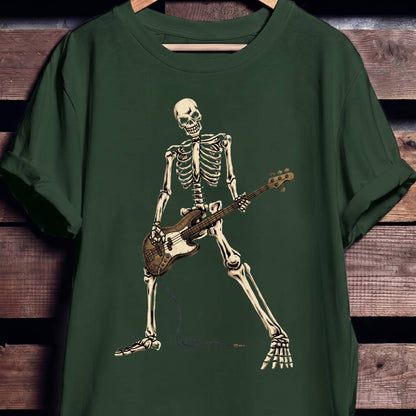 Skeleton Bass Guitar Player Tee - The Music Frontiers