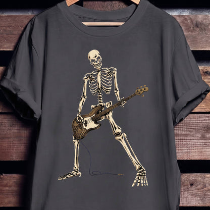 Skeleton Bass Guitar Player Tee - The Music Frontiers