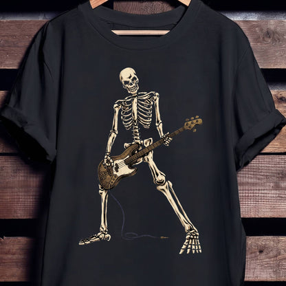 Skeleton Bass Guitar Player Tee - The Music Frontiers