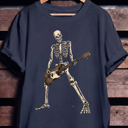 Skeleton Bass Guitar Player Tee - The Music Frontiers