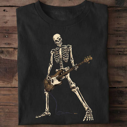 Skeleton Bass Guitar Player Tee - The Music Frontiers