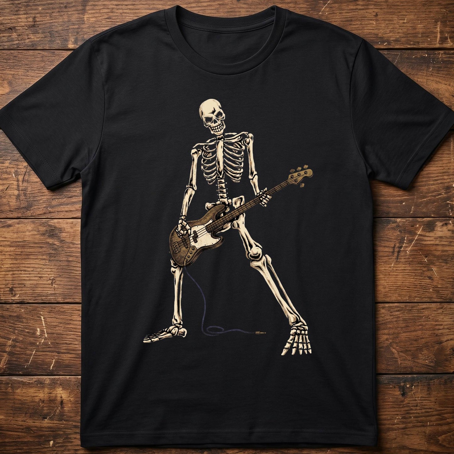 Skeleton Bass Guitar Player Tee - The Music Frontiers