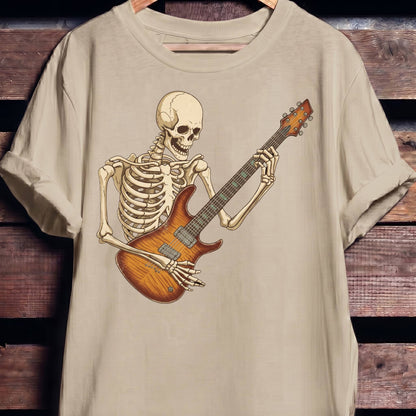 Skeleton Flamed Maple Guitarist Tee - The Music Frontiers