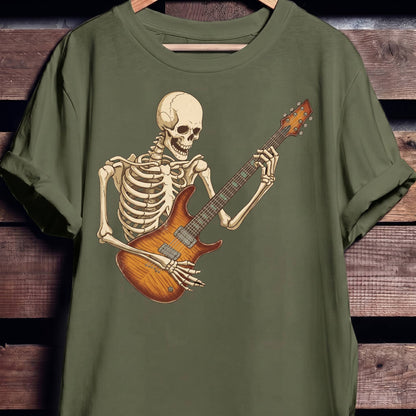 Skeleton Flamed Maple Guitarist Tee - The Music Frontiers