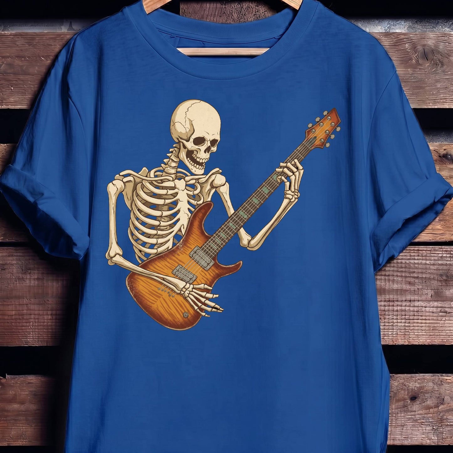 Skeleton Flamed Maple Guitarist Tee - The Music Frontiers