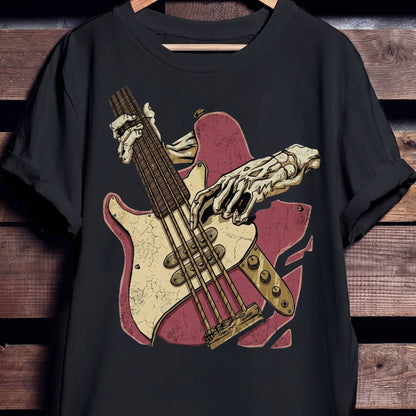 Skeleton Hands Bass Guitar Tee - Unisex Standard T-Shirt