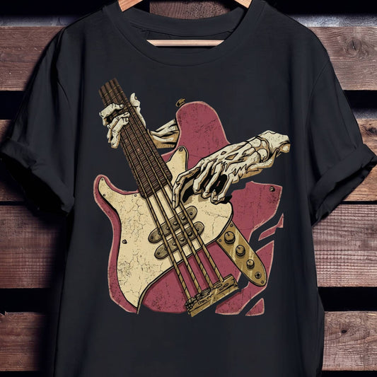 Skeleton Hands Bass Guitar Tee - Unisex Standard T-Shirt