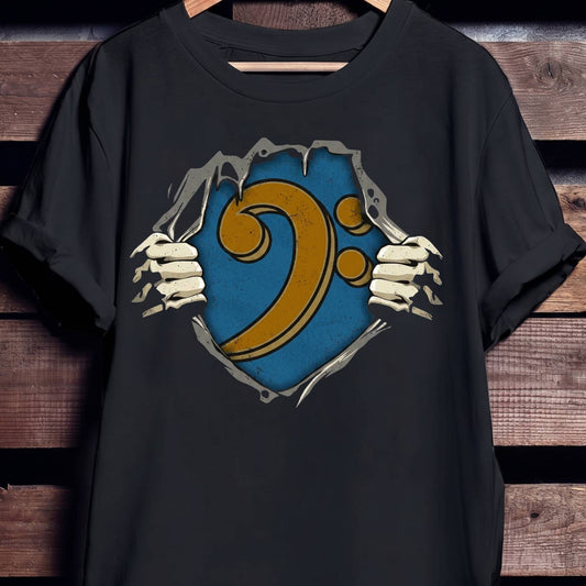 Skeleton Hands Ripped Bass Clef Tee - Unisex Standard T-Shirt