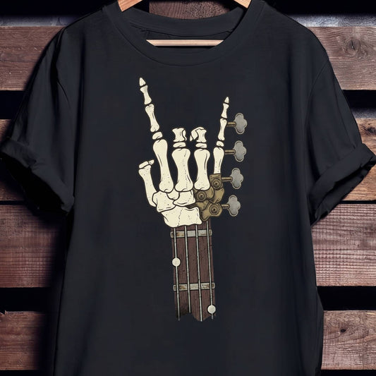 Skeleton Rock Hand Bass Tee - Unisex Standard T-Shirt
