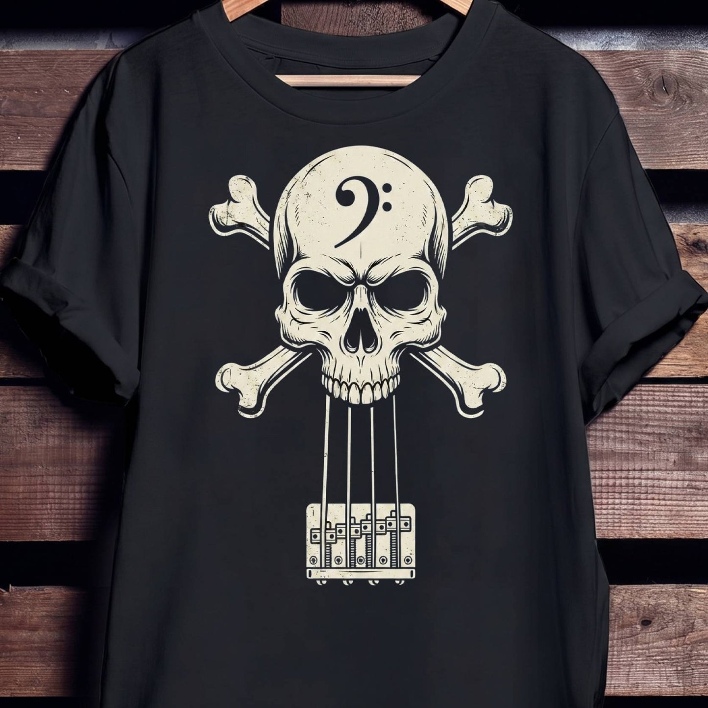 Skull Bass Clef Graphic Tee - Unisex Standard T-Shirt