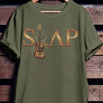 Slap Bass Guitar Graphic Tee - The Music Frontiers