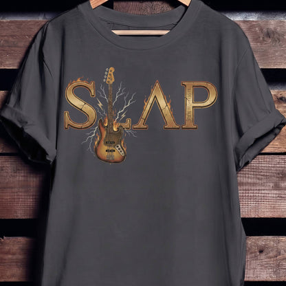 Slap Bass Guitar Graphic Tee - The Music Frontiers
