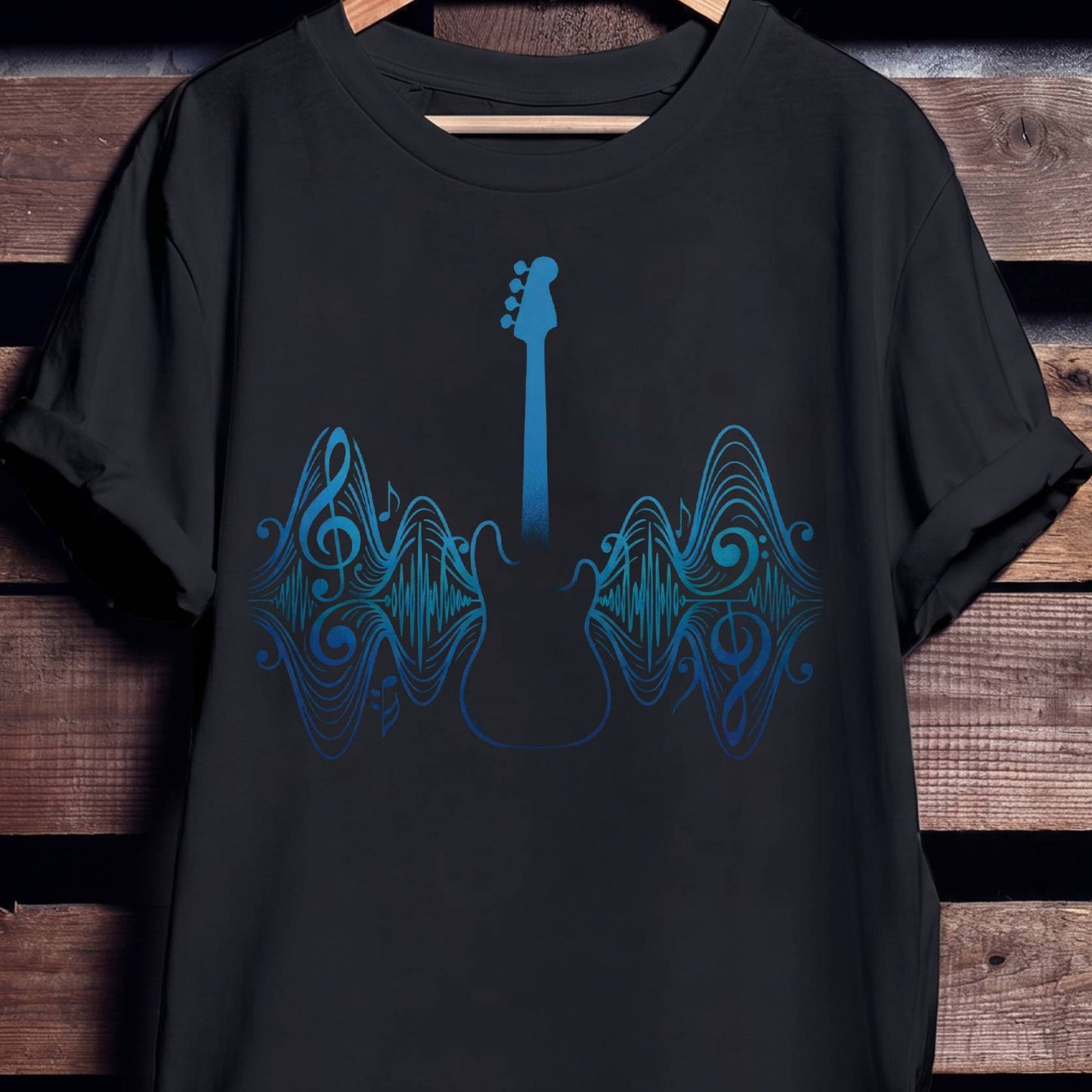 Sound Wave Bass Guitar T-Shirt - Unisex Standard T-Shirt