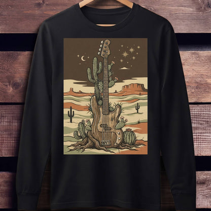 Southwestern Desert Bass Guitar Tee - Unisex Standard Long Sleeve
