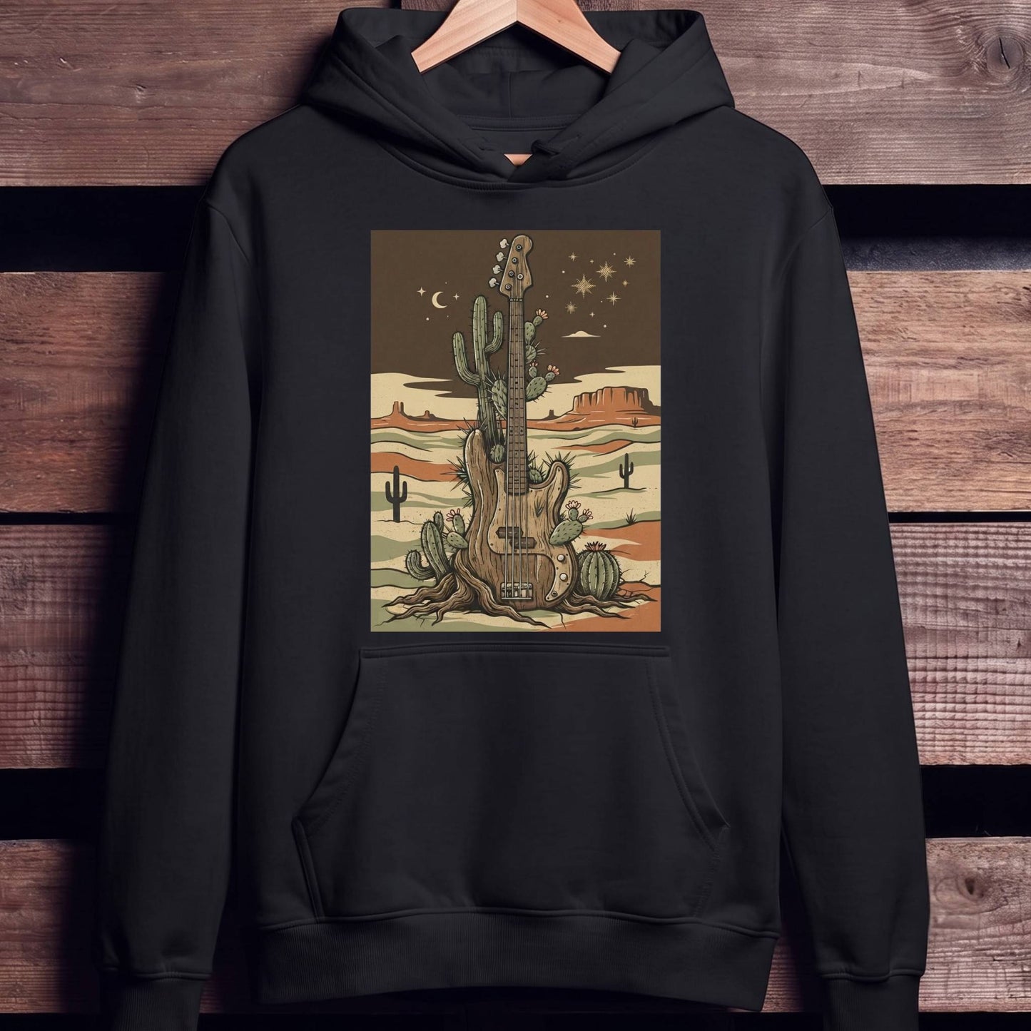 Southwestern Desert Bass Guitar Tee - Unisex Standard Hoodie