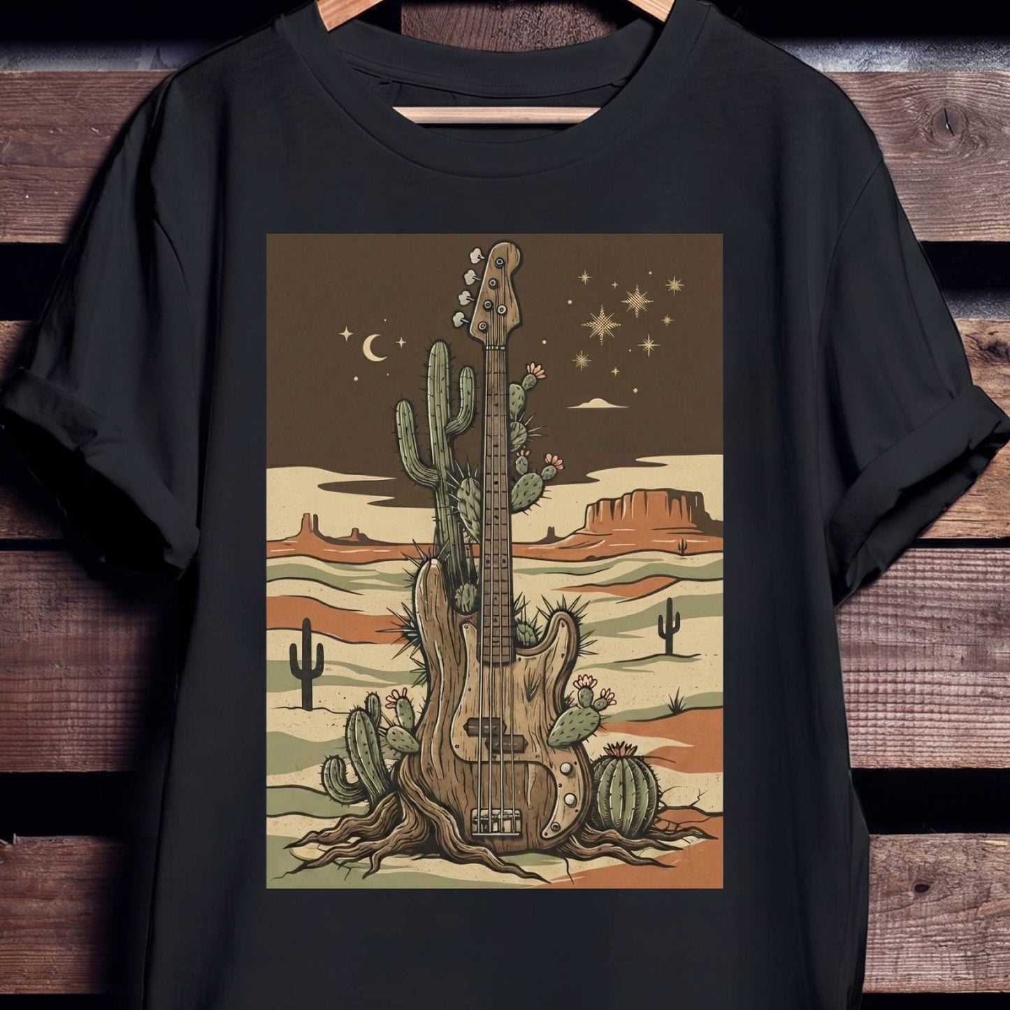 Southwestern Desert Bass Guitar Tee - Unisex Standard T-Shirt