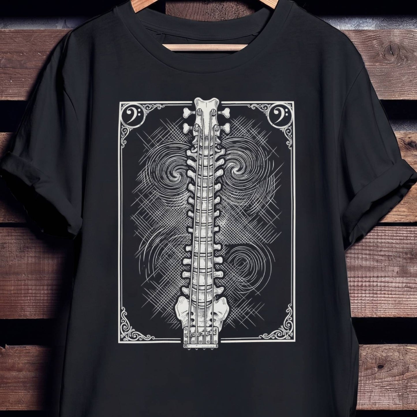 Spine Bass Guitar Graphic Tee - Unisex Standard T-Shirt