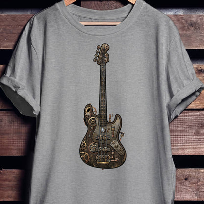 Steampunk Mechanical Bass Guitar Tee