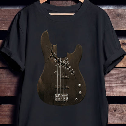 Stitched Broken Bass Guitar Tee - Unisex Standard T-Shirt