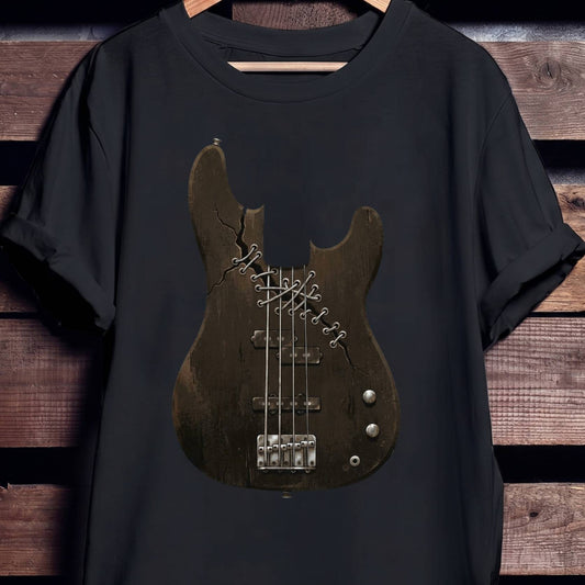 Stitched Broken Bass Guitar Tee - Unisex Standard T-Shirt