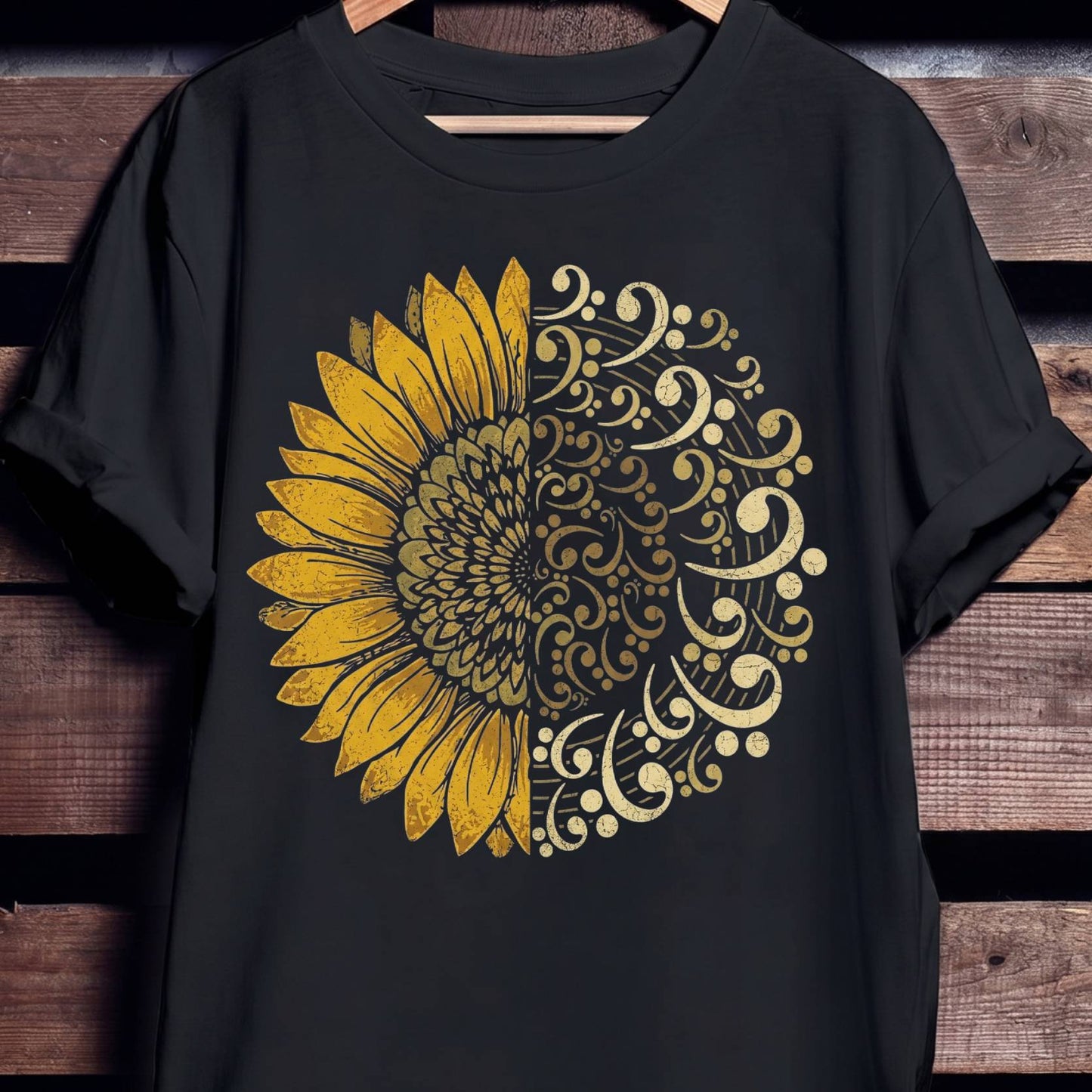 Sunflower Bass Clef Mandala Tee - Unisex Standard T-Shirt