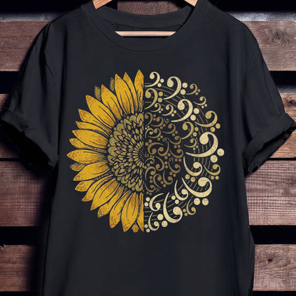 Sunflower Bass Clef Mandala Tee - Unisex Standard T-Shirt