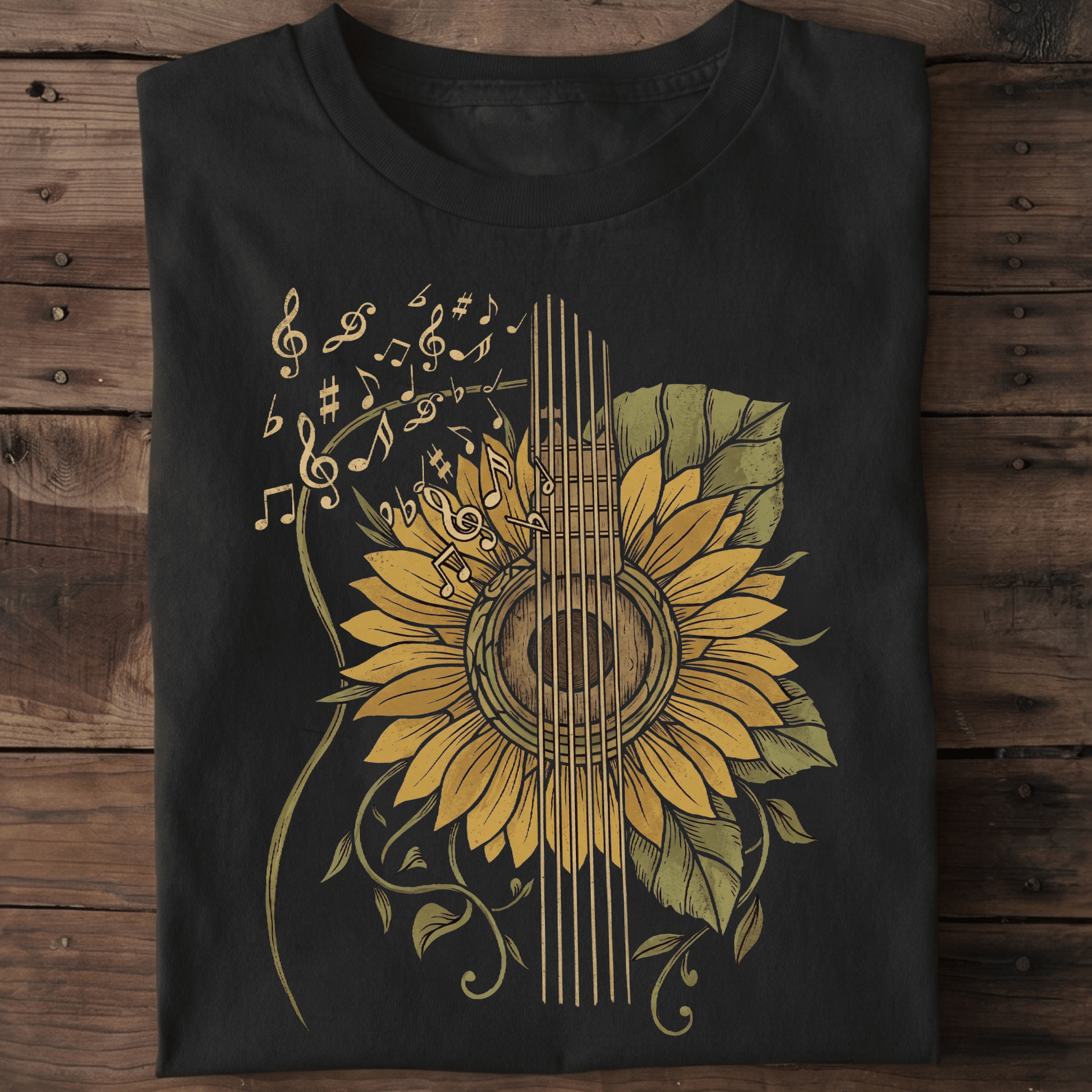 Sunflower Guitar Musical Art - The Music Frontiers