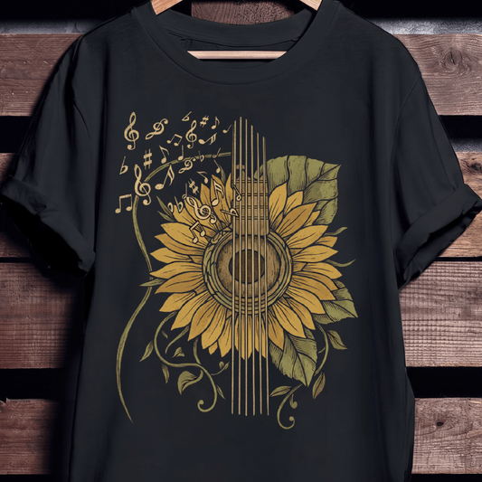 Sunflower Guitar Musical Art - The Music Frontiers