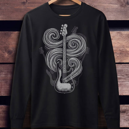 Swirl Bass Guitar Art Tee - Unisex Standard Long Sleeve