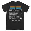 Dad's To-Do List Personalized Shirt, Play Guitar Checked - Black Unisex Standard T-Shirt, front