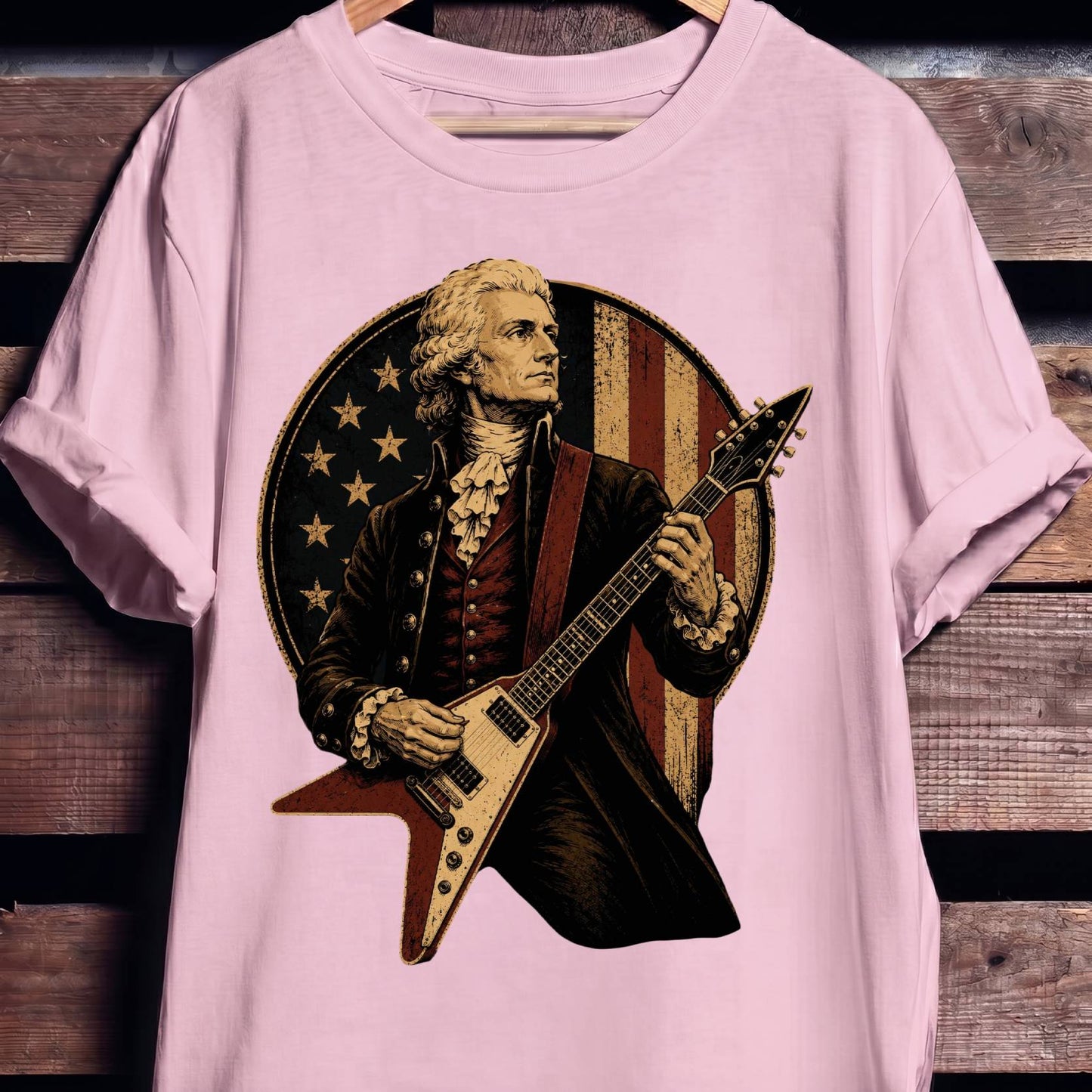 Thomas Jefferson playing V - Shape Electric Guitar - The Music Frontiers