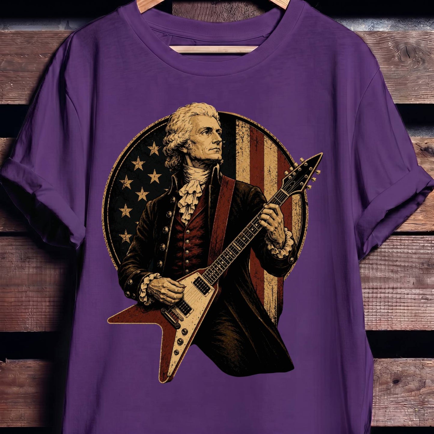 Thomas Jefferson playing V - Shape Electric Guitar - The Music Frontiers