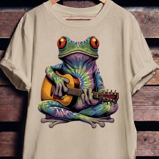 Tie Dye Frog Acoustic Guitarist Tee