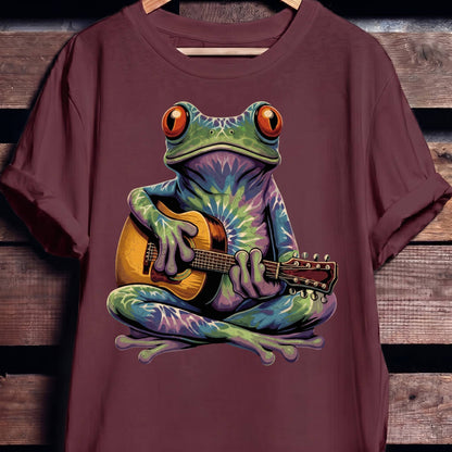 Tie Dye Frog Acoustic Guitarist Tee