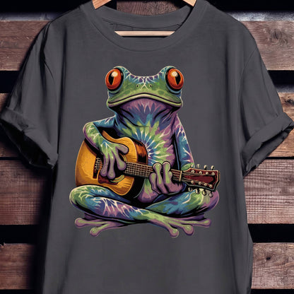 Tie Dye Frog Acoustic Guitarist Tee