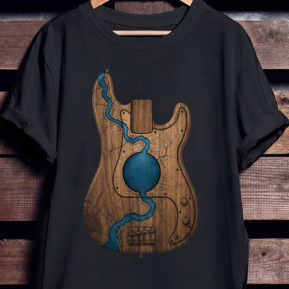 Topographic Map Bass Guitar
