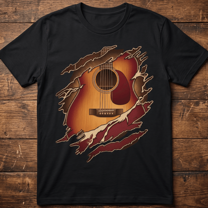 Torn Inside Acoustic Guitarist Tee - The Music Frontiers