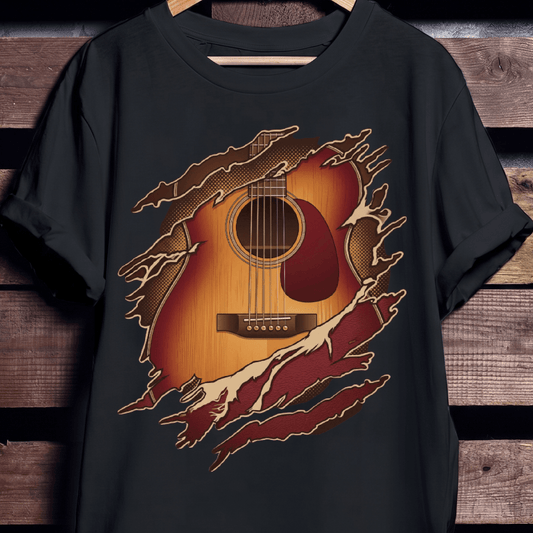 Torn Inside Acoustic Guitarist Tee - The Music Frontiers