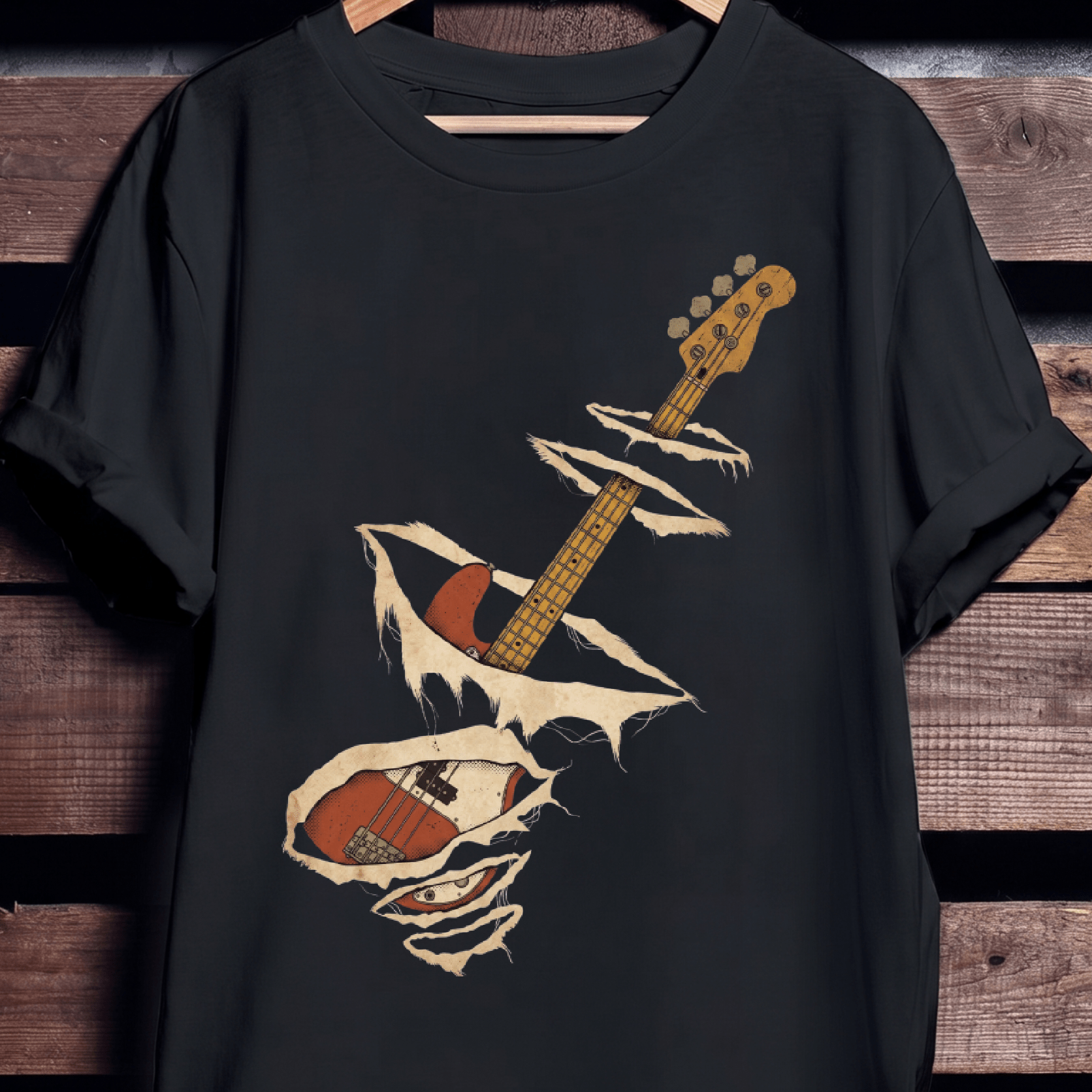 Torn Surface Bassist T-Shirt - The Music Frontiers