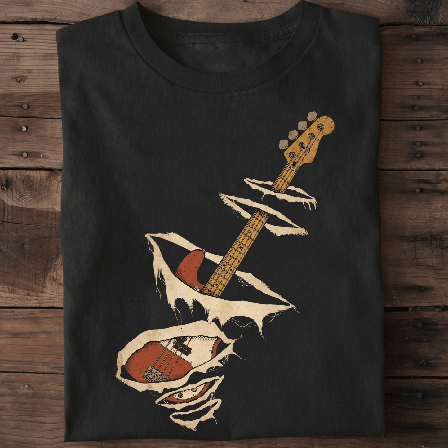 Torn Surface Bassist T-Shirt - The Music Frontiers