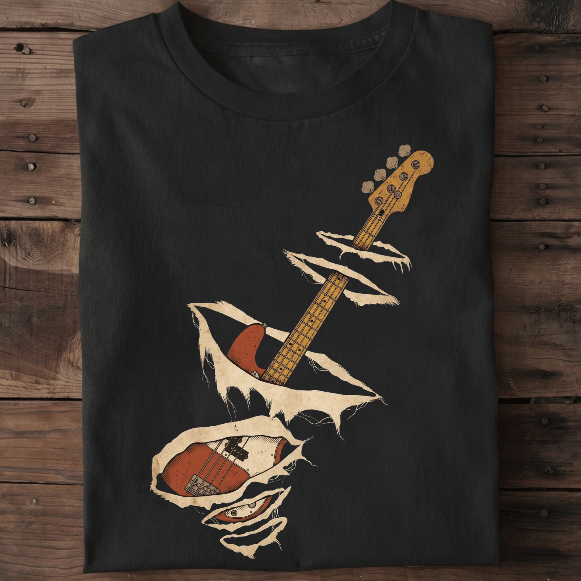 Torn Surface Bassist T-Shirt - The Music Frontiers