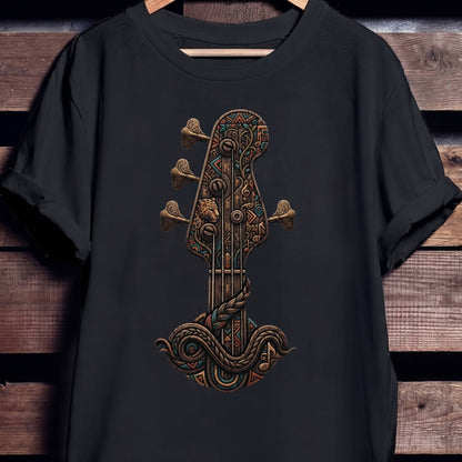 Tribal Jaguar Bass Headstock Art Tee - Unisex Standard T-Shirt