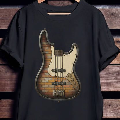 Urban Brick Wall Bass Guitar T-Shirt - Unisex Standard T-Shirt