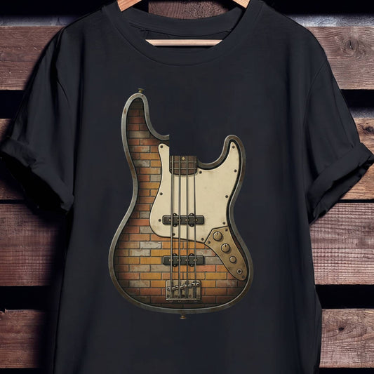 Urban Brick Wall Bass Guitar T-Shirt - Unisex Standard T-Shirt