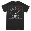 Vintage VU Meter Age Personalized Birthday Shirt - Black Unisex Standard T-Shirt, front