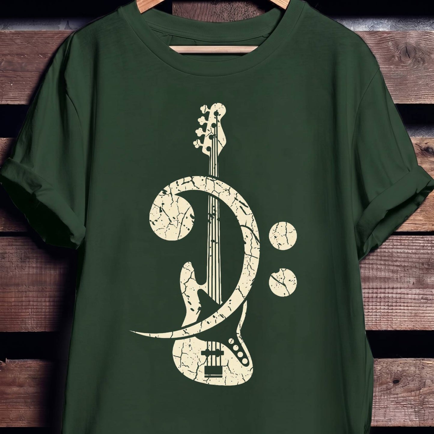 Vintage Bass Clef Guitar Tee - The Music Frontiers